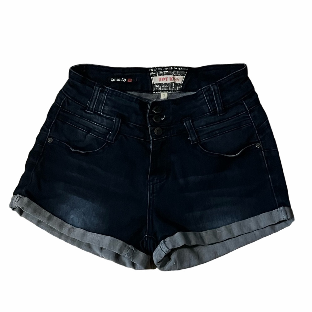 Hot Kiss Get The Lift Dark Indigo Jean Shorts